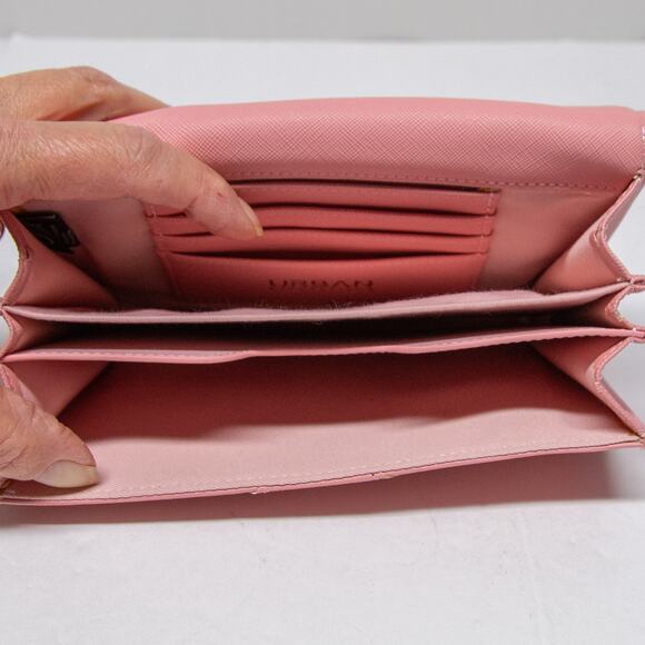 Large Pink Clutch Wristlet Wallet URBAN EXPRESSIONS Certified Vegan - Picture 5 of 8